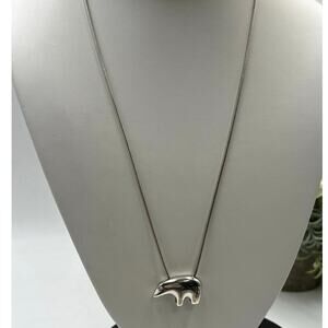Sterling Silver Southwestern Storyteller Bear Slider Pendant 20”Chain Necklace